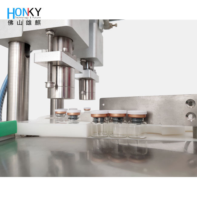 Desktop Using Automatic 5ml Vial Crimp Capping Machine With Dual Capping Head สําหรับการบรรจุขุ่นแห้งแข็ง