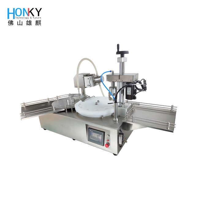 Tabletop Using Semi-auto Liquid Bottle Filling And Capping Machine With Ceramic Piston Pump For Essential Oil Filling
