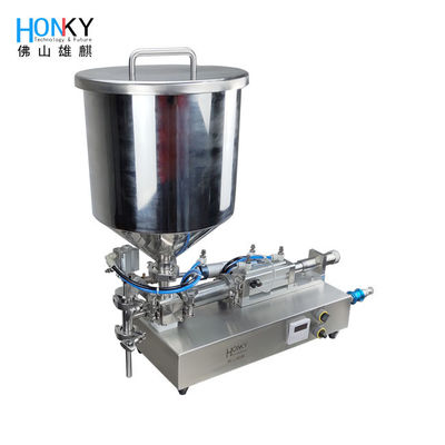 เครื่องบรรจุครีมผิวขาวแบบลูกสูบ Hopper แบบตั้งโต๊ะพร้อมปั๊มวัดแสงความแม่นยำสูง