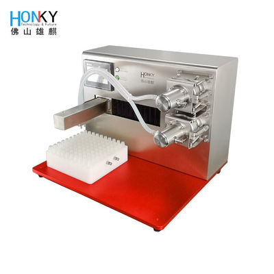 เครื่องเติมท่อแบบ XY Axis อัตโนมัติแบบ Desktop พร้อมปั๊มพิมพ์พิสตันเซรามิกหัวสอง สําหรับเติมท่อเหลวขนาดเล็ก