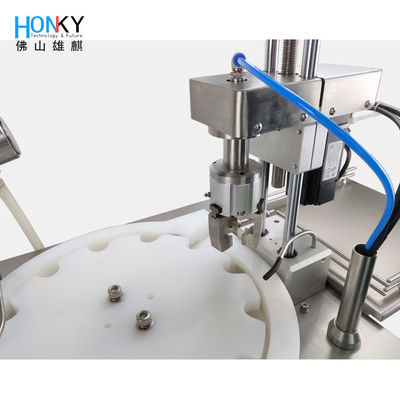 เครื่องบรรจุและปิดกระปุกแก้วอัตโนมัติแบบ Desktop With Servo Motor Capping System สําหรับบรรจุกระปุกแก้ว